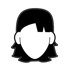 woman avatar head icon image vector illustration design  black and white
