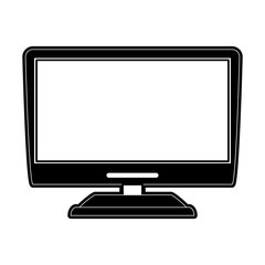 computer monitor icon image vector illustration design  black and white