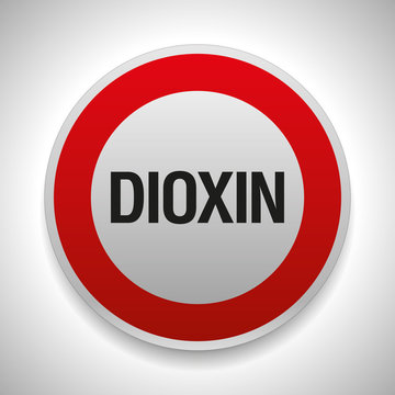 Warning sign, stop dioxin, vector danger icon