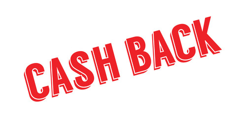 Cash Back rubber stamp. Grunge design with dust scratches. Effects can be easily removed for a clean, crisp look. Color is easily changed.