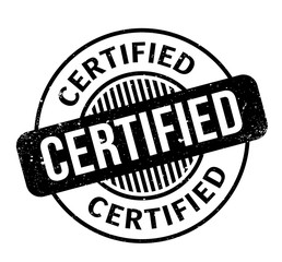 Certified rubber stamp. Grunge design with dust scratches. Effects can be easily removed for a clean, crisp look. Color is easily changed.