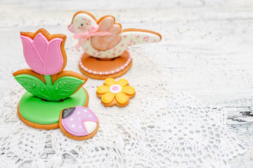 Beautiful glazed Easter cookies