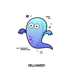 Ghost vector icon. Halloween sticker