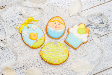 Beautiful glazed Easter cookies