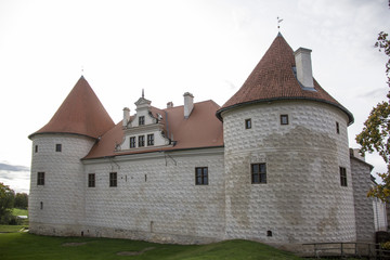 Fototapeta na wymiar Livonia Order Castle was built in the middle of the 15th century. Bauska Latvia in autumn 