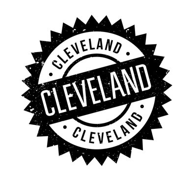Cleveland rubber stamp. Grunge design with dust scratches. Effects can be easily removed for a clean, crisp look. Color is easily changed.