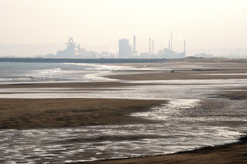 View from beach at Seaton Carew, Hartlepool, Durham, England