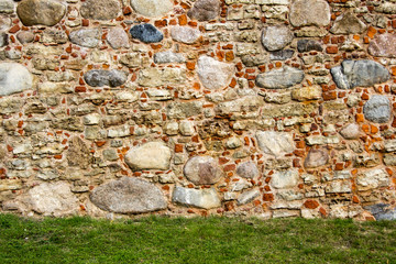 old brick textures of the  Livonia Order Castle was built in the middle of the 15th century. Bauska Latvia