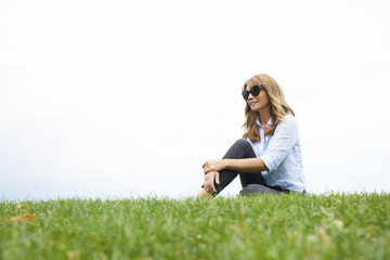 Woman relaxing outdoor