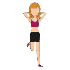 woman doing exercise character