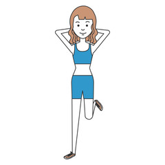 woman doing exercise character