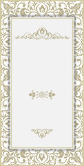 Luxury set of flyers, business cards, invitations. Decorated with exquisite Asian, Oriental motifs. Gold color on a white background.