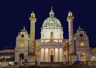 Obraz premium Church Karlskirche in Vienna Austria