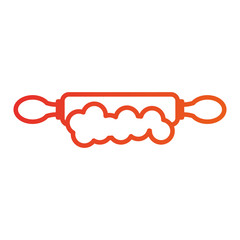 rolling pin wooden with flour food utensil kitchen