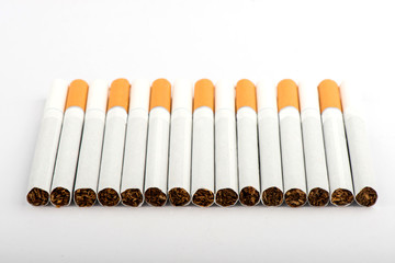 cigarettes on white background