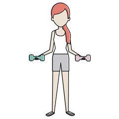 woman lifting weights character