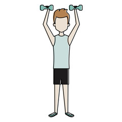 Obraz premium man lifting weights character