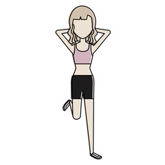 woman doing exercise character