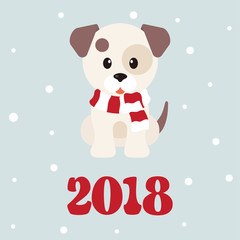 cartoon winter dog with text
