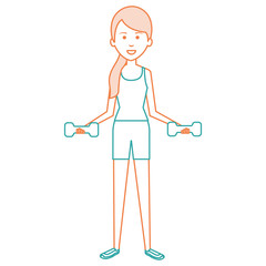 woman lifting weights character