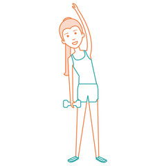 woman doing exercise character