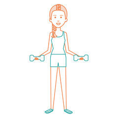 woman lifting weights character