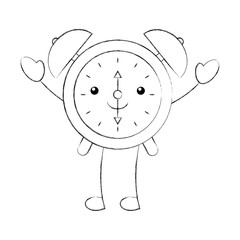 cartoon alarm clock time alert bell hour