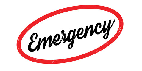 Emergency rubber stamp. Grunge design with dust scratches. Effects can be easily removed for a clean, crisp look. Color is easily changed.