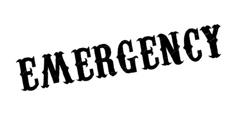 Emergency rubber stamp. Grunge design with dust scratches. Effects can be easily removed for a clean, crisp look. Color is easily changed.