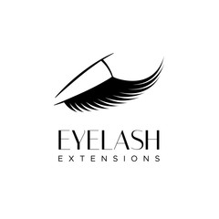 Eyelash extension logo. Vector illustration in a modern style