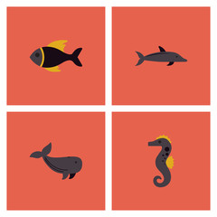 Sea animals vector stock collection