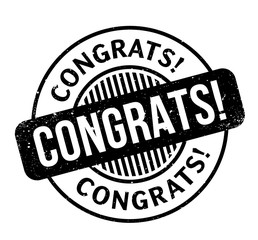 Congrats rubber stamp. Grunge design with dust scratches. Effects can be easily removed for a clean, crisp look. Color is easily changed.