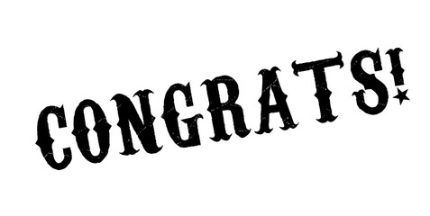 Congrats rubber stamp. Grunge design with dust scratches. Effects can be easily removed for a clean, crisp look. Color is easily changed.