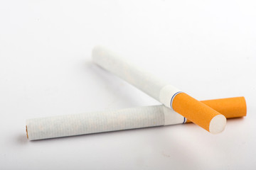 cigarettes on white background