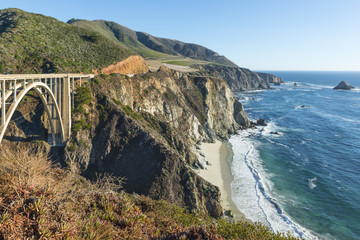 Bixby Creek Bridge. Coast of California, Big Sur. Along the route number 1. Bixby Creek Bridge