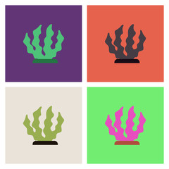 seaweed icon. vector illustration set