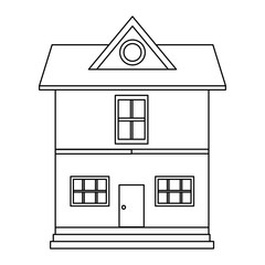 beautiful house building isolated icon