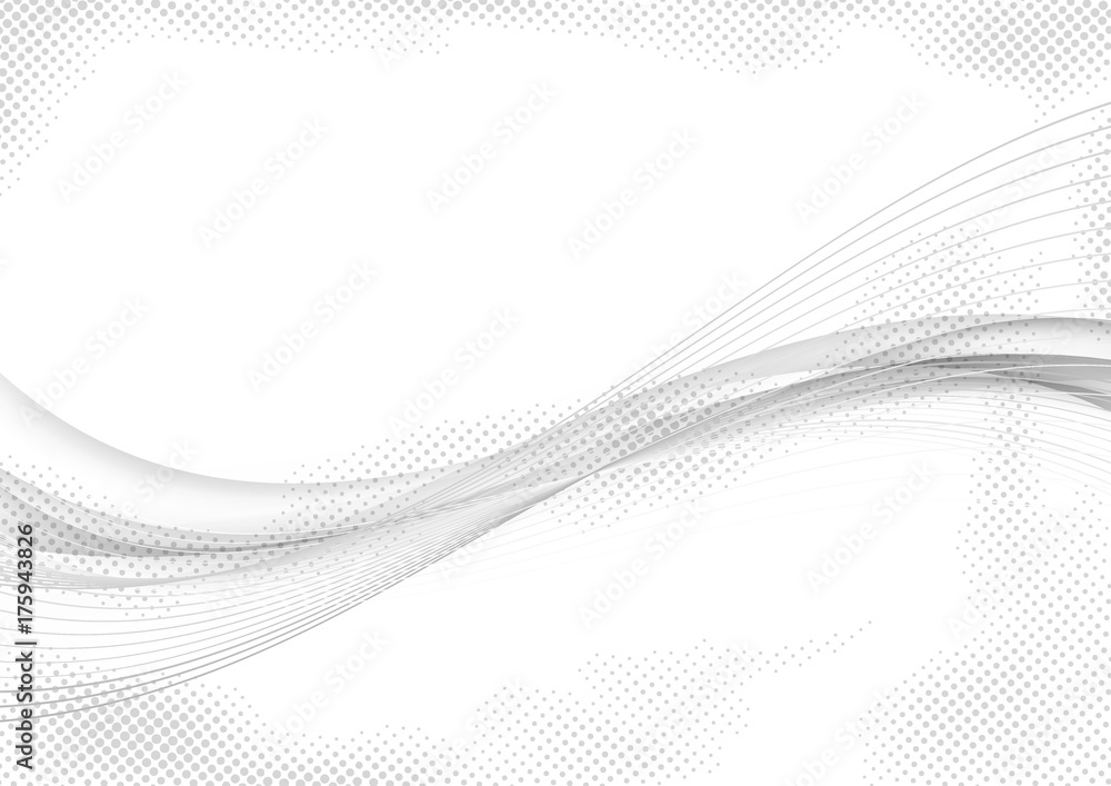 Canvas Prints grey abstract elegant smooth graphic halftone wave design
