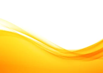 Foto op Plexiglas Abstracte golf Helder oranje abstracte moderne swoosh elegante zachte golfachtergrond