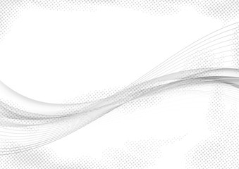 Grey abstract elegant smooth graphic halftone wave design