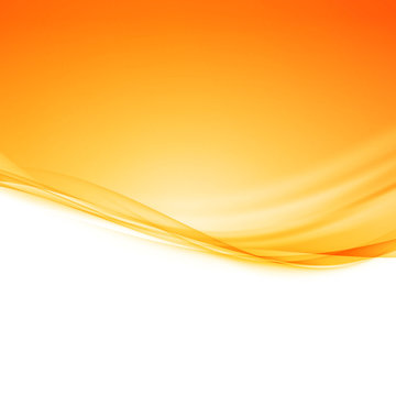 Modern transparent orange flow wave background design