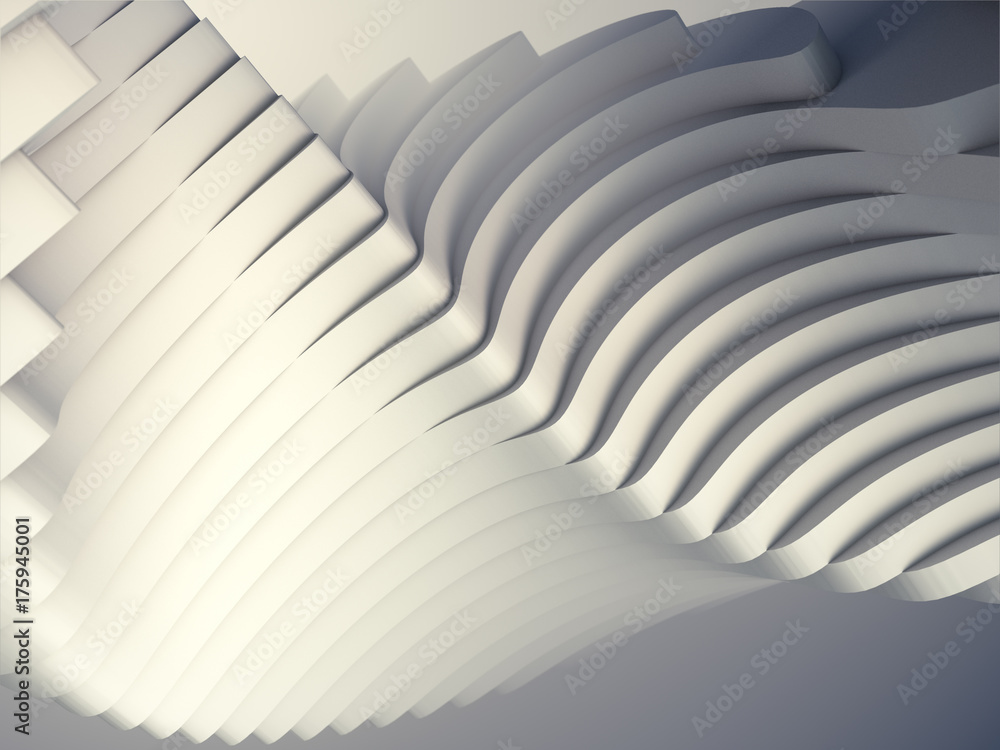 Aufkleber white stripe pattern futuristic background. 3d render illustration