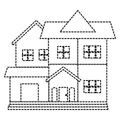 beautiful house building isolated icon