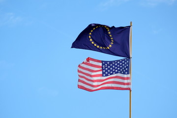 USA Flagge Europa Flagge