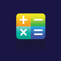 Obraz premium Calculator icon. logo. Symbols. web. vector illustration. Eps 10. on blue background