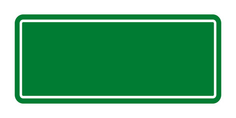 Blank green color square transportation sign on white background for add wording