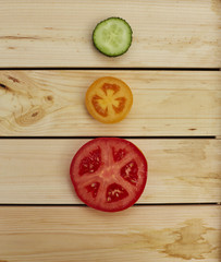 Slices of vegetables