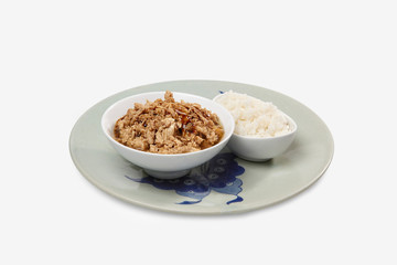 chinese food scrable ginger egge and rice