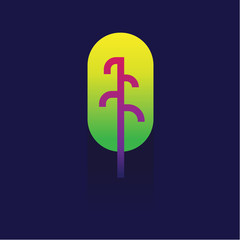 tree icon. logo. Symbols. web. vector illustration. Eps 10. on blue background