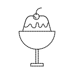 dessert cold jelly in glass cream fruit sweet tasty